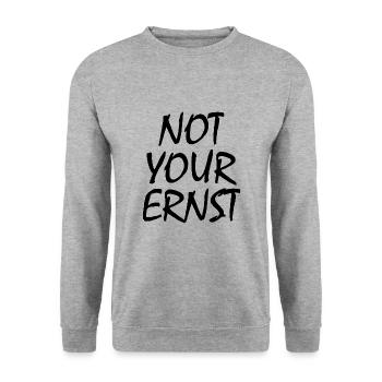 Not your ernst - Unisex Pullover - Weißgrau meliert - Vorne - Alina (178cm) & Michal (187cm)