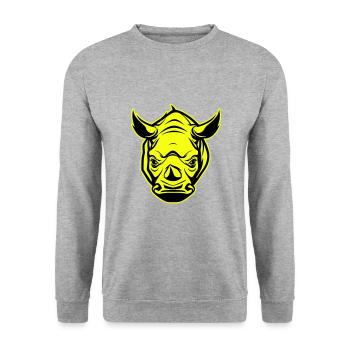 Icône de portrait de tête de rhinocéros - Sweat-shirt Unisexe - gris chiné - Devant - Alina (178cm) & Michal (187cm)
