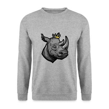 Couronne de tête de rhinocéros - Sweat-shirt Unisexe - gris chiné - Devant - Alina (178cm) & Michal (187cm)