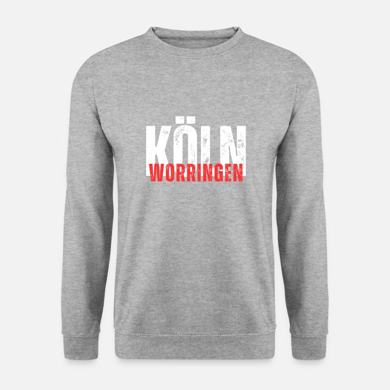 Worringen weiß rot - Unisex Pullover - Weißgrau meliert