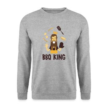 king bbq - Unisex Sweatshirt - salt & pepper - Front - Alina (178cm) & Michal (187cm)