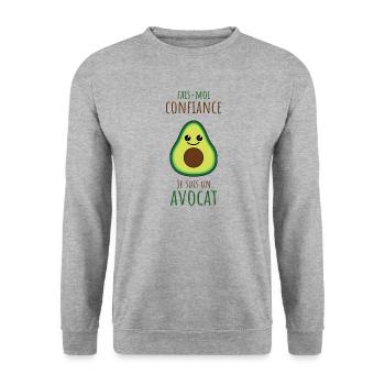 Fais moi confiance je suis un avocat - Sweat-shirt Unisexe - gris chiné - Devant - Alina (178cm) & Michal (187cm)
