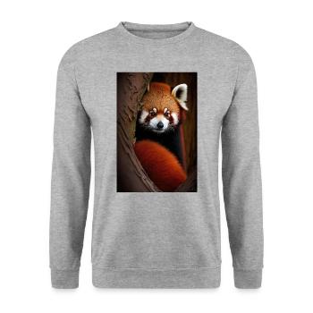 Cute Red Panda Little Panda Kawaii - Unisex Sweatshirt - salt & pepper - Front - Alina (178cm) & Michal (187cm)