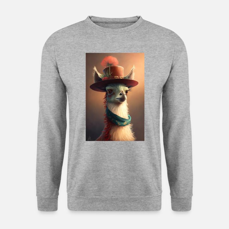 Lama Hat Funny Sweet - Unisex Sweatshirt - salt & pepper