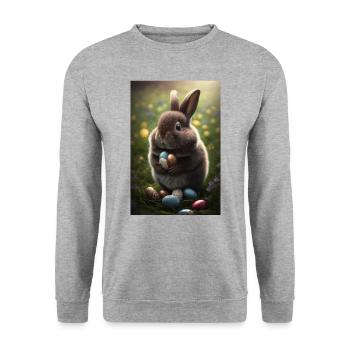 Easter Happy Easter Easter Eggs Chocolate Sweet - Unisex Sweatshirt - salt & pepper - Front - Alina (178cm) & Michal (187cm)