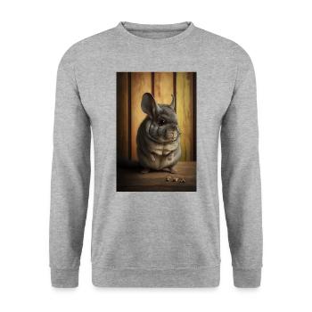 Chinchilla Realistisch Tier - Unisex Pullover - Weißgrau meliert - Vorne - Alina (178cm) & Michal (187cm)