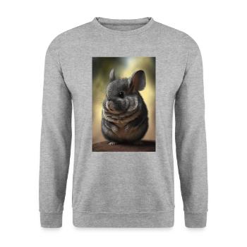 Chinchilla Realistisch Tier - Unisex Pullover - Weißgrau meliert - Vorne - Alina (178cm) & Michal (187cm)