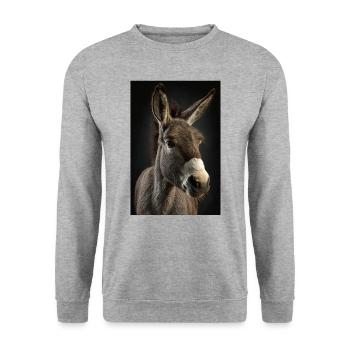 Donkey Realistic Cool - Unisex Sweatshirt - salt & pepper - Front - Alina (178cm) & Michal (187cm)