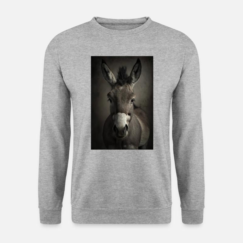 Esel Realistisch Cool - Unisex Pullover - Weißgrau meliert