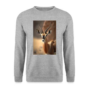 Gazelle safari Africa animal - Unisex Sweatshirt - salt & pepper - Front - Alina (178cm) & Michal (187cm)