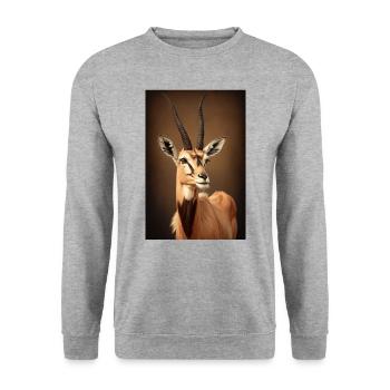 Gazelle safari Africa animal - Unisex Sweatshirt - salt & pepper - Front - Alina (178cm) & Michal (187cm)