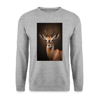 Gazelle safari Africa animal - Unisex Sweatshirt - salt & pepper - Front - Alina (178cm) & Michal (187cm)