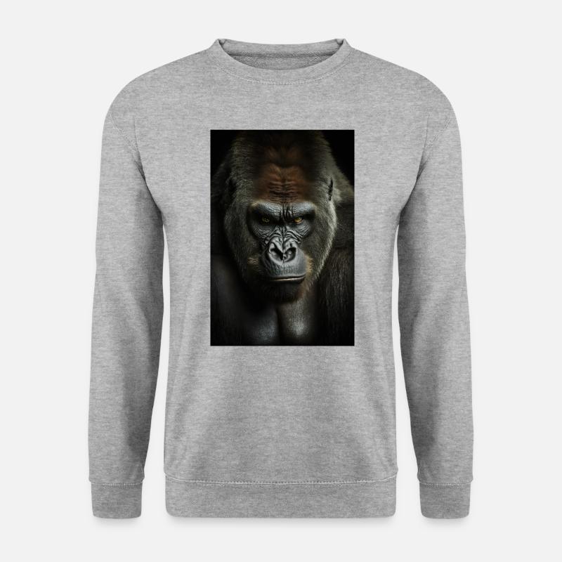Gorilla Affe Cool - Unisex Pullover - Weißgrau meliert