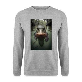 Platypus platypus - Unisex Sweatshirt - salt & pepper - Front - Alina (178cm) & Michal (187cm)
