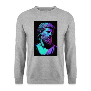 Portrait Zeus Epictetus Ancient Rome Greece - Unisex Sweatshirt - salt & pepper - Front - Alina (178cm) & Michal (187cm)