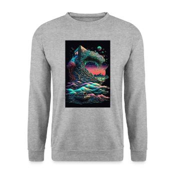 Joueur de jeu rétro - Sweat-shirt Unisexe - gris chiné - Devant - Alina (178cm) & Michal (187cm)