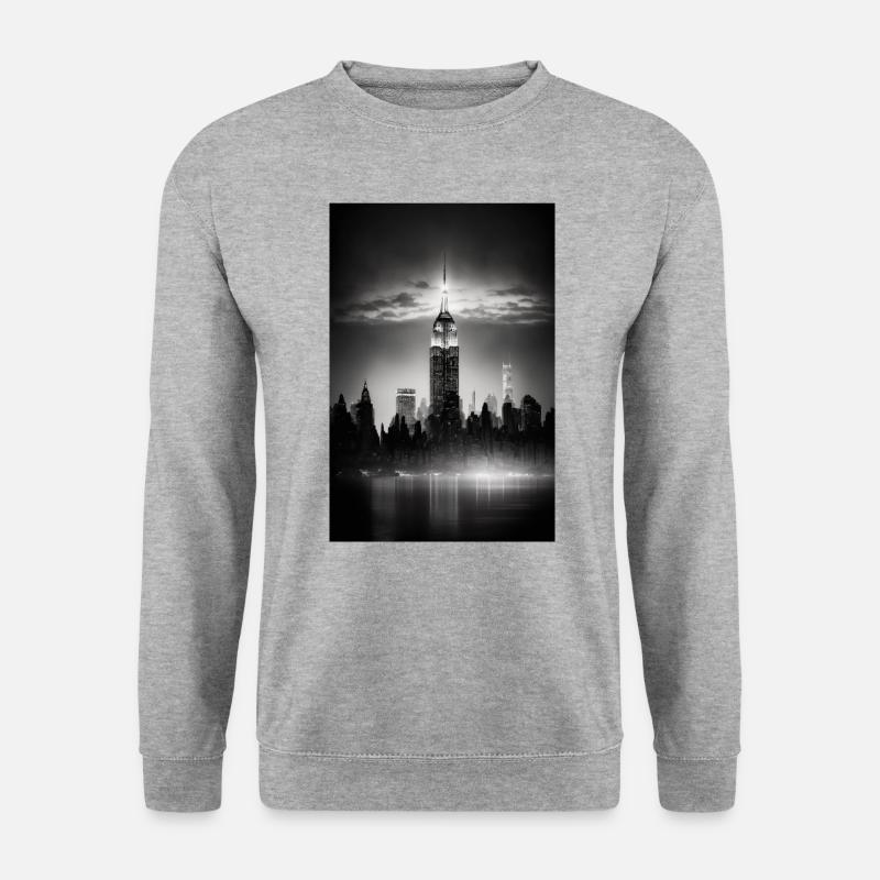 New York Skyline NYC - Unisex Pullover - Weißgrau meliert