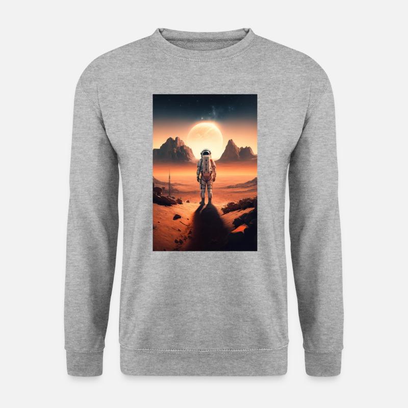 Astronaut Desert Landscape Moon Space - Unisex Sweatshirt - salt & pepper