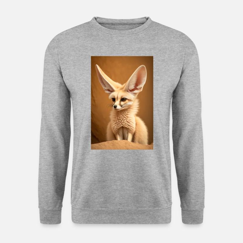 Fennek Wüstenfuchs Tier Afrika - Unisex Pullover - Weißgrau meliert