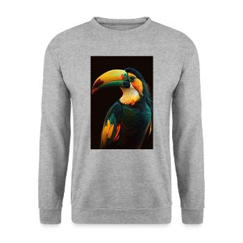 Toucan Bird Beaked Woodpecker Birds - Unisex Sweatshirt - salt & pepper - Front - Alina (178cm) & Michal (187cm)
