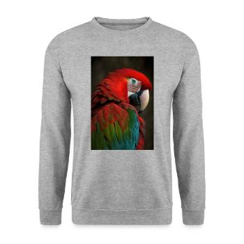 Parrot Bird Tropical Jungle - Unisex Sweatshirt - salt & pepper - Front - Alina (178cm) & Michal (187cm)