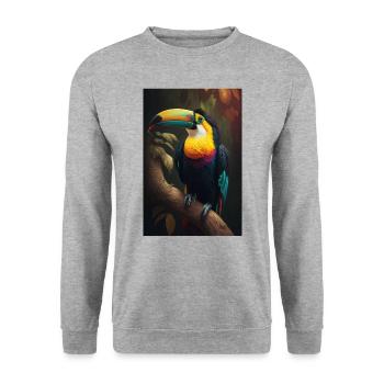Tukan - Unisex Pullover - Weißgrau meliert - Vorne - Alina (178cm) & Michal (187cm)