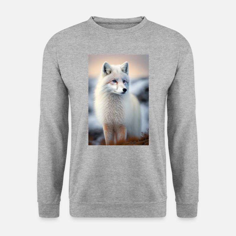 Polarfuchs - Unisex Pullover - Weißgrau meliert