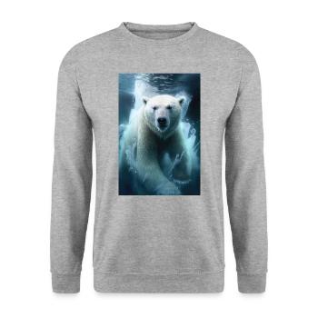 Eisbär - Unisex Pullover - Weißgrau meliert - Vorne - Alina (178cm) & Michal (187cm)