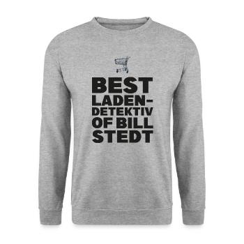 Best Ladendetektiv of Billstedt - Unisex Pullover - Weißgrau meliert - Vorne - Alina (178cm) & Michal (187cm)