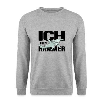 meerestier hai hammerhai ozean - Unisex Pullover - Weißgrau meliert - Vorne - Alina (178cm) & Michal (187cm)