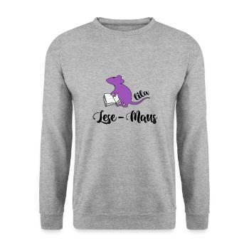 Bookworm Read Book Primer Novel Ebook - Unisex Sweatshirt - salt & pepper - Front - Alina (178cm) & Michal (187cm)