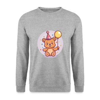 Bear Birthday Comic - Unisex Sweatshirt - salt & pepper - Front - Alina (178cm) & Michal (187cm)