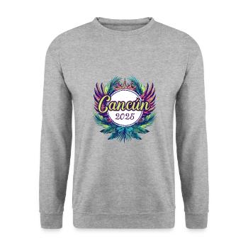 Cancun 2025 Team - Unisex Sweatshirt - salt & pepper - Front - Alina (178cm) & Michal (187cm)