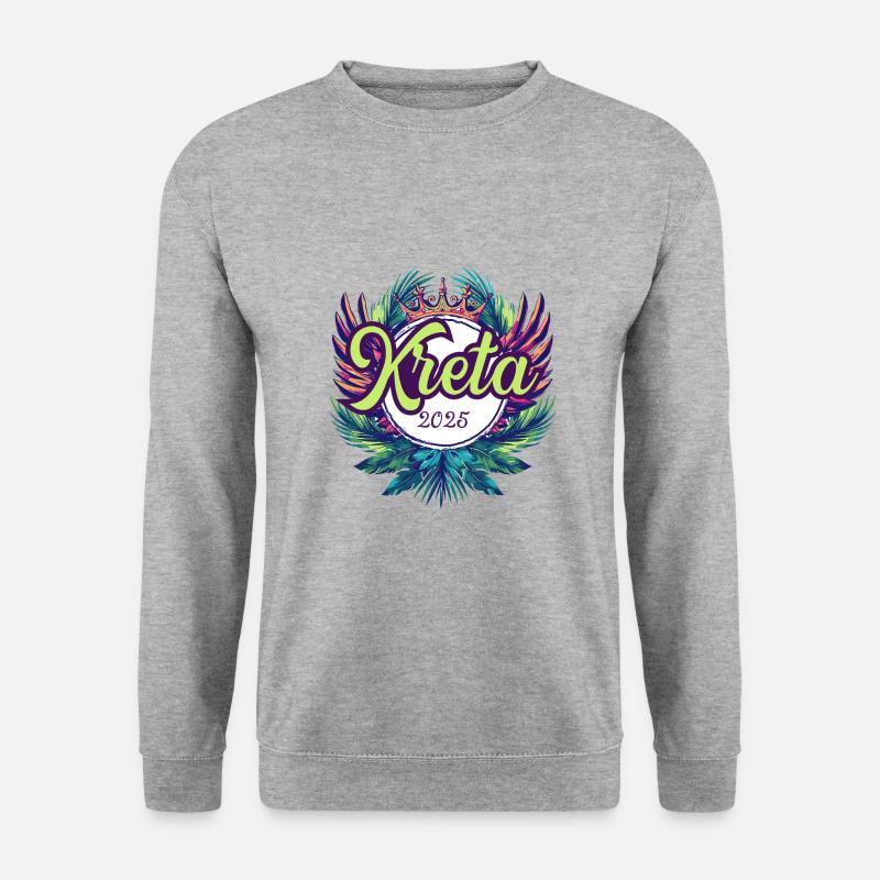 Kreta 2025 Team - Unisex Pullover - Weißgrau meliert