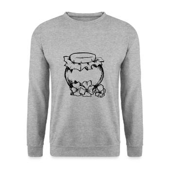 Bee Beekeeper Nature Conservation Honey - Sustainability - Unisex Sweatshirt - salt & pepper - Front - Alina (178cm) & Michal (187cm)