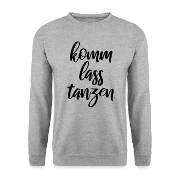 Komm lass tanzen - Unisex Pullover - Weißgrau meliert - Vorne - Alina (178cm) & Michal (187cm)