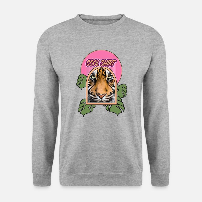 COOL EKLEKTIK VINTAGE UNIQUE TIGER SHIRT - Unisex Pullover - Weißgrau meliert