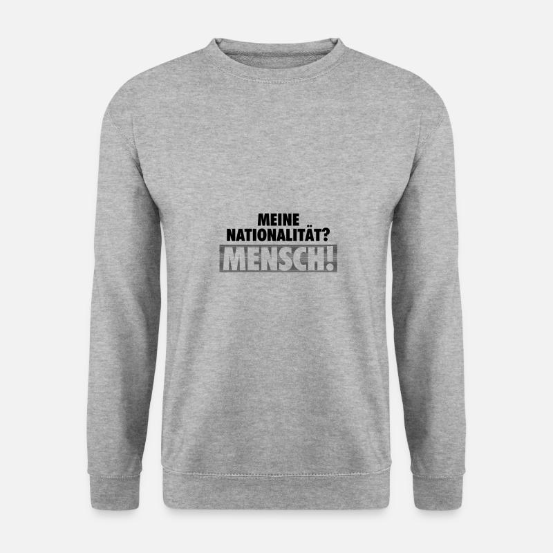 Gegen Rassismus - Unisex Pullover - Weißgrau meliert