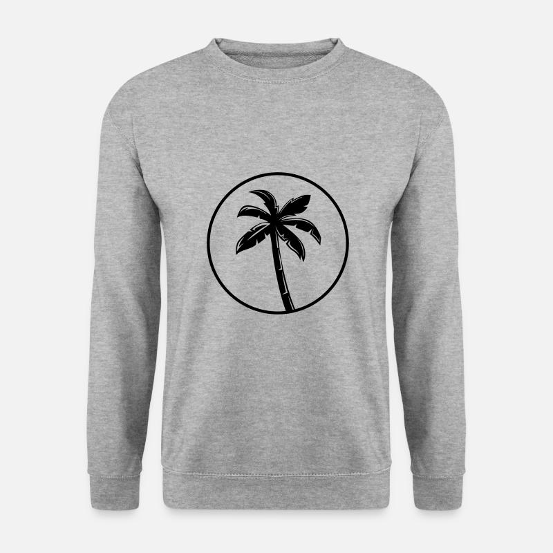 palm silhouette circle - Unisex Sweatshirt - salt & pepper