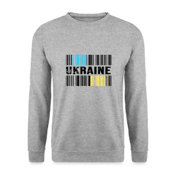 UKRAINE barcode-ukraine slava ukraini - Unisex Pullover - Weißgrau meliert - Vorne - Alina (178cm) & Michal (187cm)