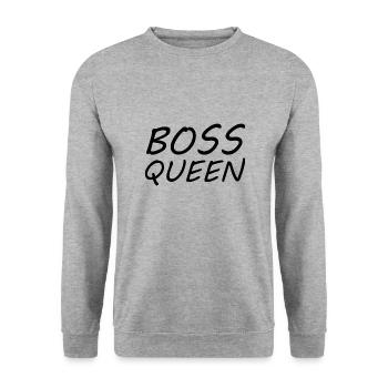 Boss Queen Gift Lady - Unisex Sweatshirt - salt & pepper - Front - Alina (178cm) & Michal (187cm)