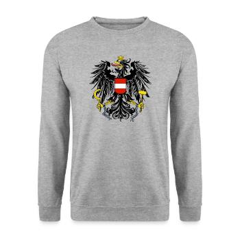 Austria - Unisex Pullover - Weißgrau meliert - Vorne - Alina (178cm) & Michal (187cm)