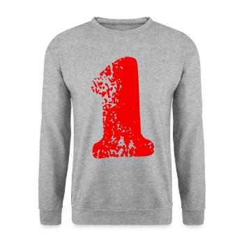 1 symbole numérique - Sweat-shirt Unisexe - gris chiné - Devant - Alina (178cm) & Michal (187cm)