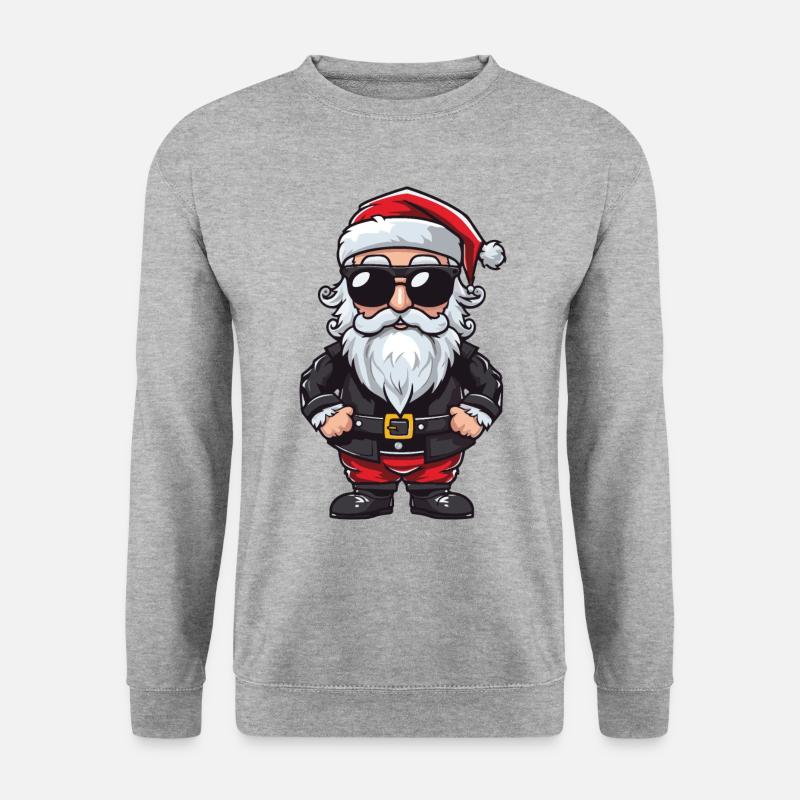 Santa Weihnachtsmann Comic - Unisex Pullover - Weißgrau meliert