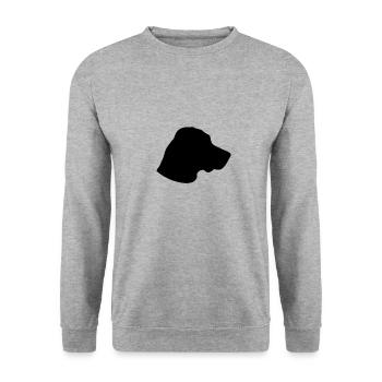 Hund Labrador Kopf Dog - Unisex Pullover - Weißgrau meliert - Vorne - Alina (178cm) & Michal (187cm)