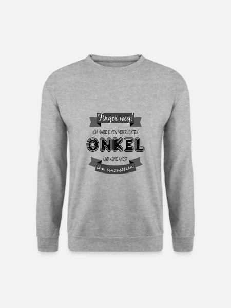 Ich habe einen verrückten Onkel - Unisex Pullover - Weißgrau meliert