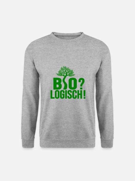 Bio? Logisch! - Unisex Pullover - Weißgrau meliert