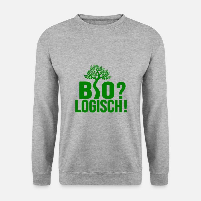 Bio? Logisch! - Unisex Pullover - Weißgrau meliert