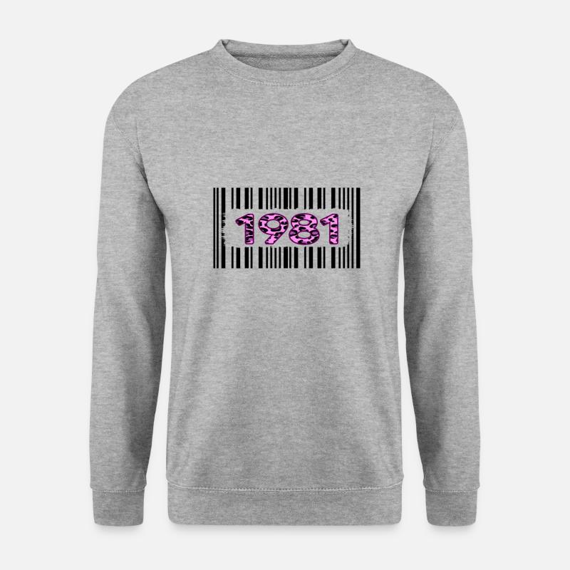 1981 Anniversaire Barcode Pink Leopard - Sweat-shirt Unisexe - gris chiné