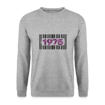 1975 Birthday barcode unique pink leopard - Unisex Sweatshirt - salt & pepper - Front - Alina (178cm) & Michal (187cm)